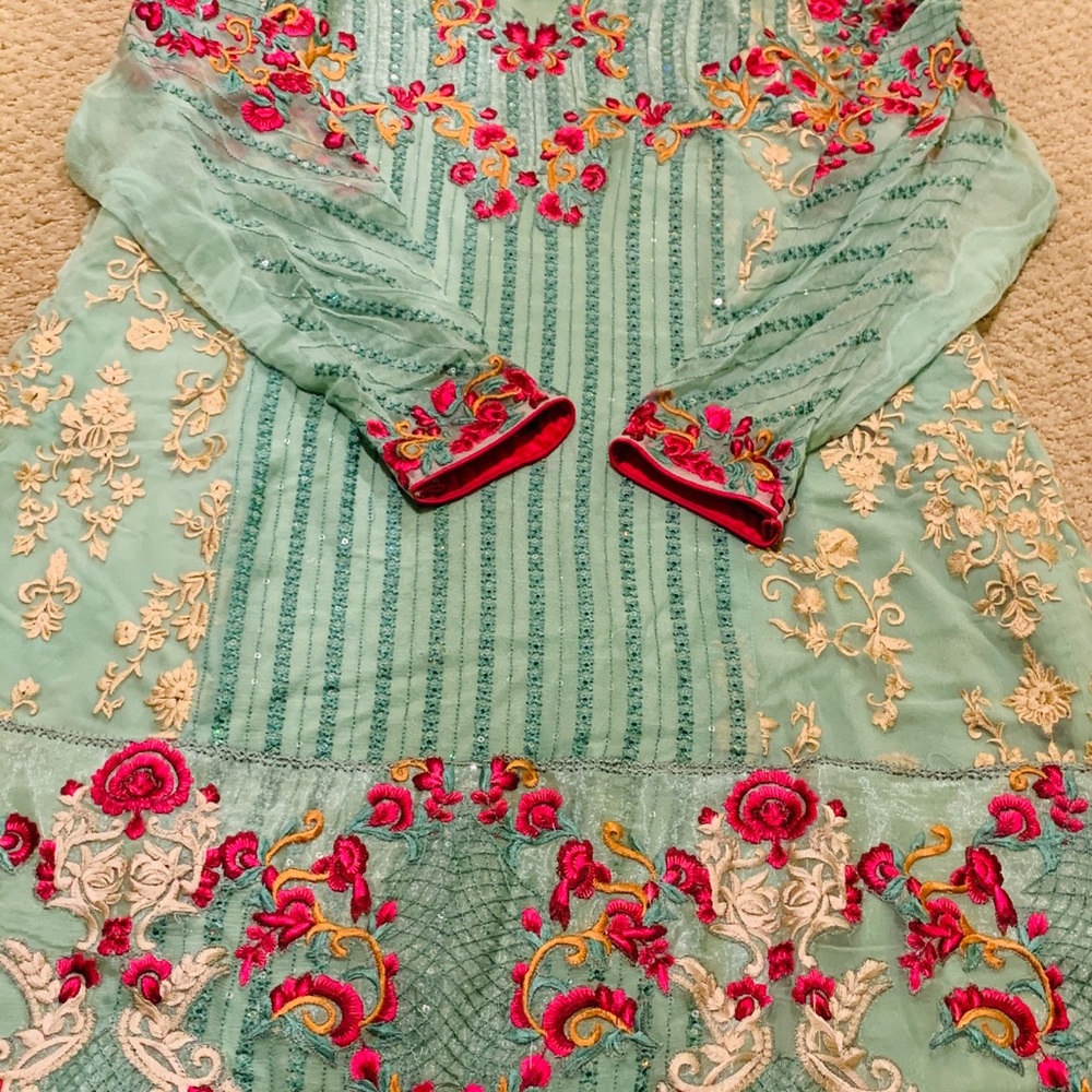 Gorgeous embroided shirt with tulip by Mina Hasan